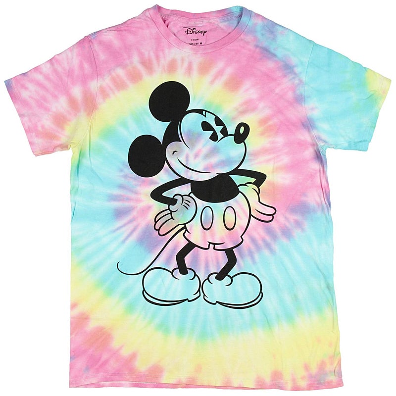 Disney Mickey Mouse Attitude Tie Dye Tshirt for Men Adult Graphic Tee T-Shirt Men's Merch Merchandise Classic Vintage Stuff Teen (Medium, Premium Multi Tie Dye) - Image 1
